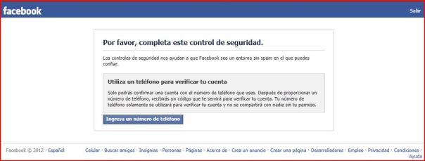 Control seguridad Facebook